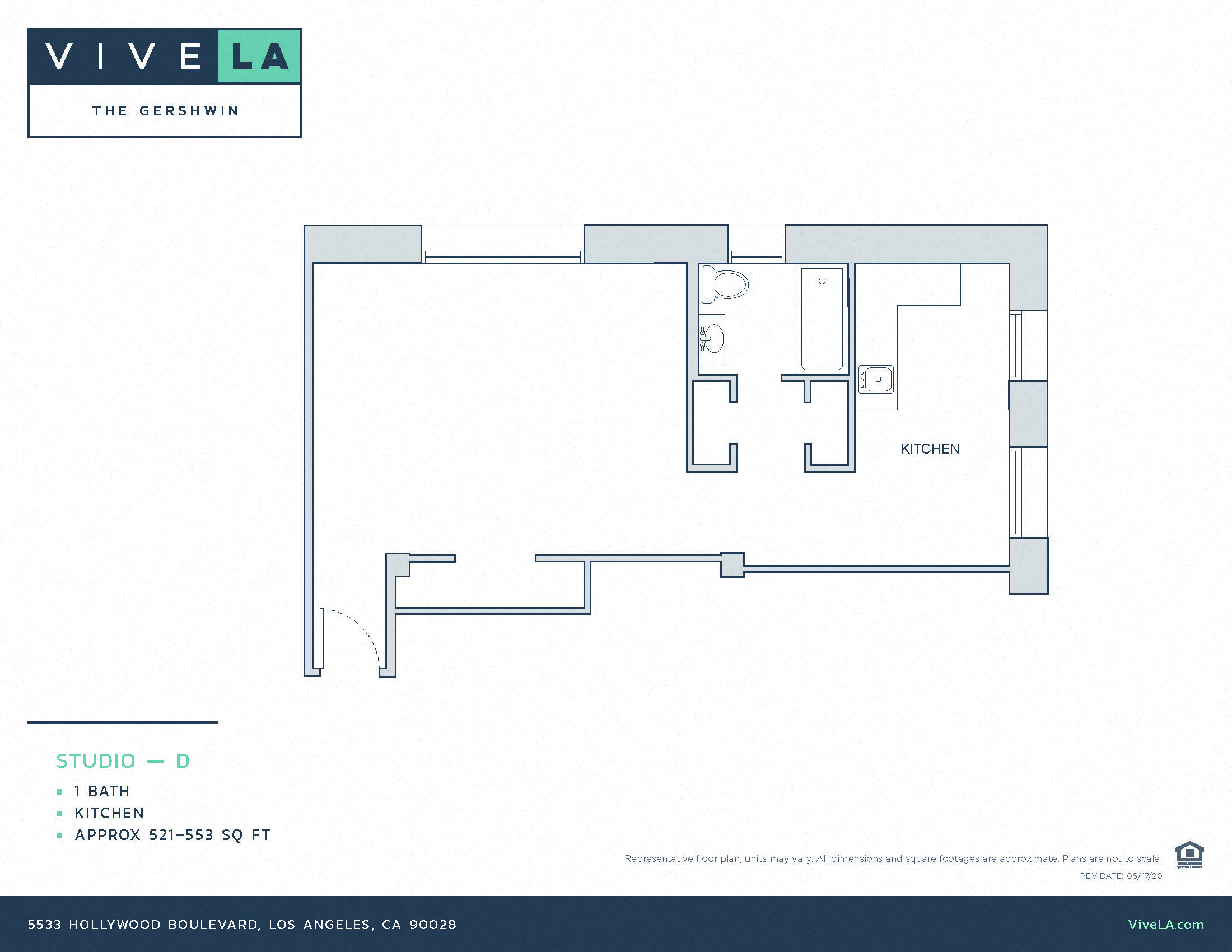 The floor plan for unit 206